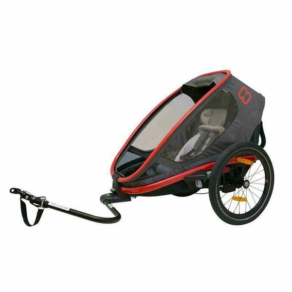 Hamax Outback One - jednomístný vozík za kolo vč. ramena + kočárkový set - Grey/Red/Antr, polohovací porovnat ceny