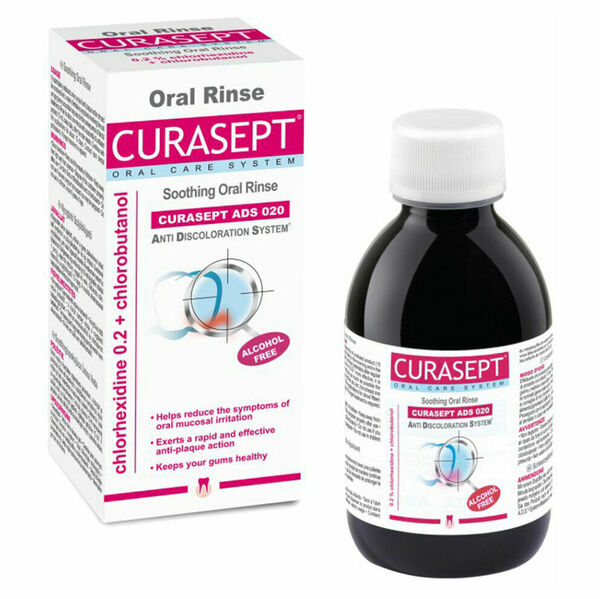 CURASEPT ADS Soothing Ústní voda s chlorbutanolem 0,2%CHX 200 ml porovnat ceny