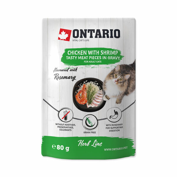 Ontario Kuřecí s krevetami v omáčce kapsička 80 g porovnat ceny