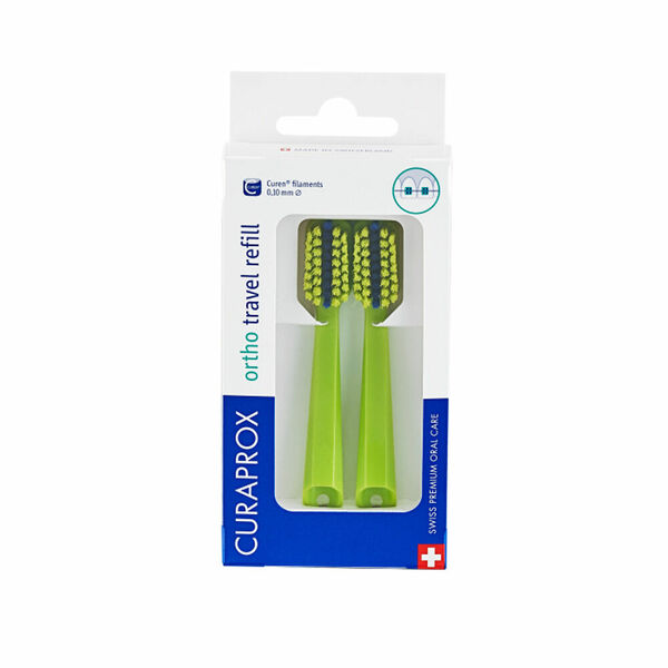 CURAPROX Travel set zelený- náhradní hlavice 2 kusy porovnat ceny