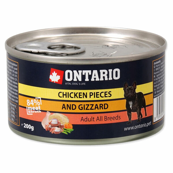 ONTARIO Konzerva kuřecí kousky a žaludky 200 g porovnat ceny