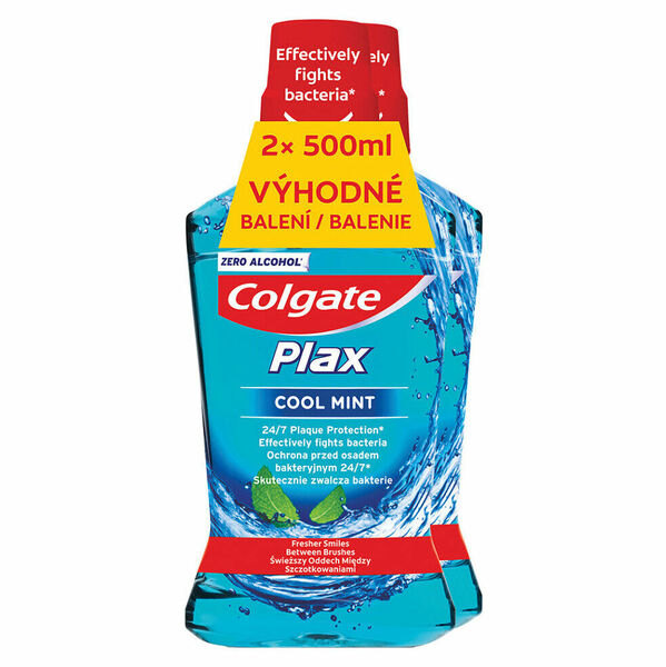 COLGATE Plax Cool Mint ústní voda bez alkoholu 2x500ml porovnat ceny