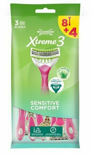 Wilkinson Sword Xtreme3 Sensitive Comfort dámský - jednorázový holicí strojek 12 ks porovnat ceny