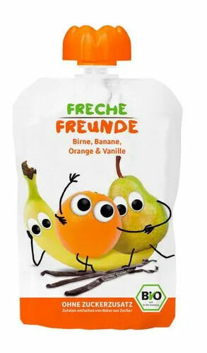 Freche Freunde BIO Ovocná kapsička hruška, banán, pomeranč s vanilkou 100g porovnat ceny