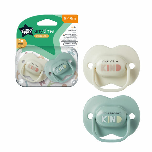 Tommee Tippee CTN Dudlík silikon AnyTime, 6-18m více barevných variant 2 ks porovnat ceny