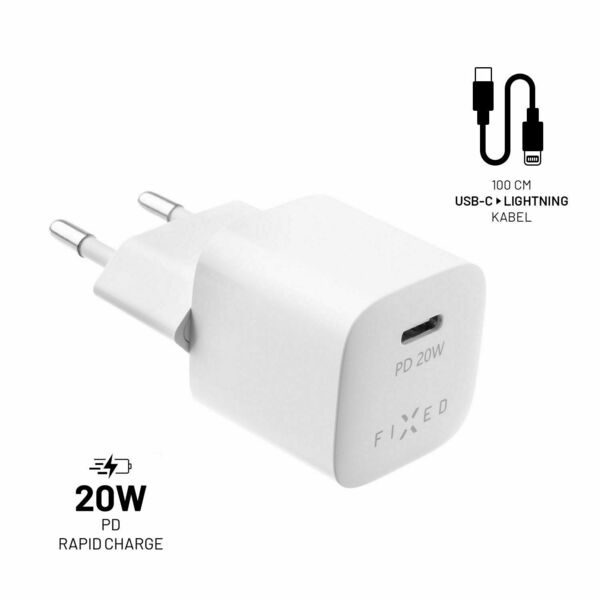 Fixed Síťová nabíječka Mini s USB-C a kabel USB-C/Lightning porovnat ceny