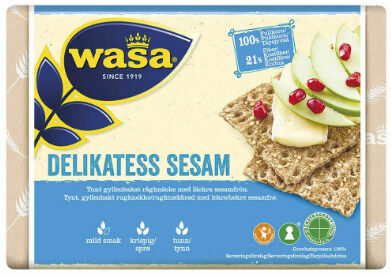 Wasa Delikatess Sesam celozrnný žitný křupavý chléb se sezamem 285g porovnat ceny