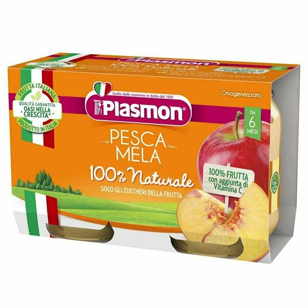 Plasmon Příkrm ovocný broskev a jablko 2x104g porovnat ceny