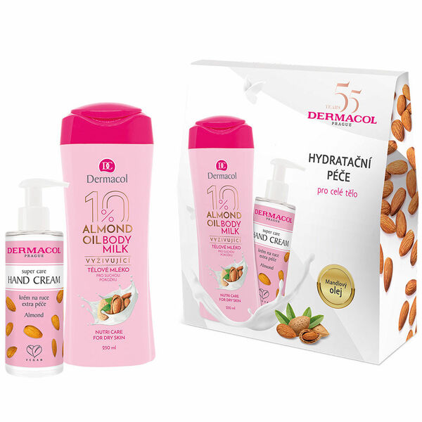 DERMACOL Dárkový balíček Mandlová péče + Super care krém na ruce 250 ml + 150 ml porovnat ceny