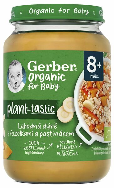 Gerber Organic 100% rostlinný příkrm lahodná dýně s fazolkami a pastinákem 190 g porovnat ceny