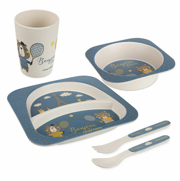 CANPOL BABIES Sada nádobí bonjour Paris modrá 5 kusů 12m+ porovnat ceny