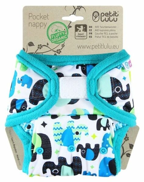 Petit Lulu All In One kapsová plena suchý zip - Sloníci (tyrkys) porovnat ceny