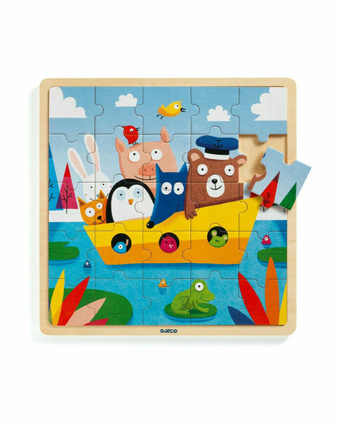 Djeco Dřevěné puzzle Loďka porovnat ceny
