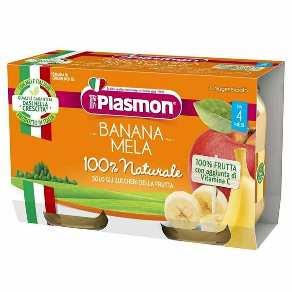 Plasmon Příkrm ovocný jablko a banán 2x104g porovnat ceny