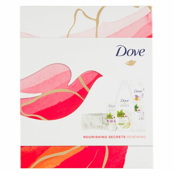 DOVE Dárkové balení Nourishing Secrets sprchový gel, krém na ruce, tělové mléko, bambusová čelenka  250 ml + 75 ml + 250 ml porovnat ceny