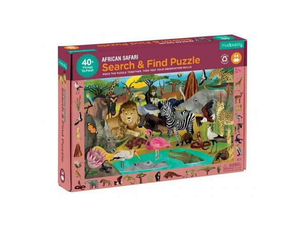 Mudpuppy Puzzle hledej a najdi, Africké safari 64ks porovnat ceny