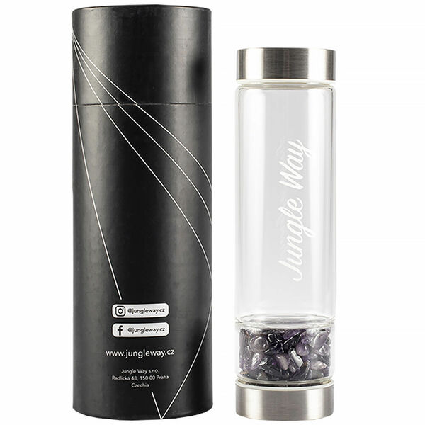 JUNGLE WAY Designová skleněná láhev s ametystem 600 ml porovnat ceny