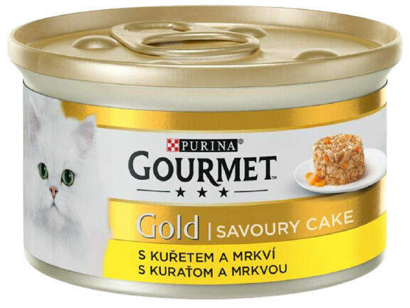 Gourmet Gold konzerva pro kočky - Savoury Cake kuře, mrkev 85g porovnat ceny
