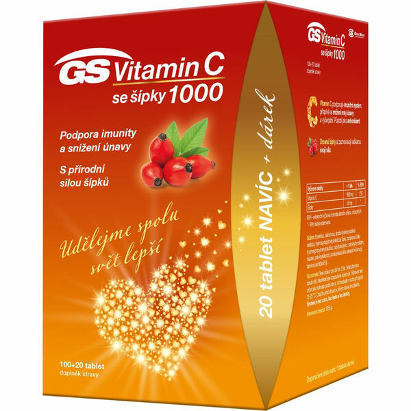 GS Vitamin C1000 + šípky 100 + 20 tablet DÁREK 2021 porovnat ceny
