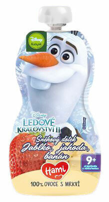 Hami Disney Frozen Olaf ovocno-zeleninová kapsička Jablko, jahoda, banán 110g porovnat ceny
