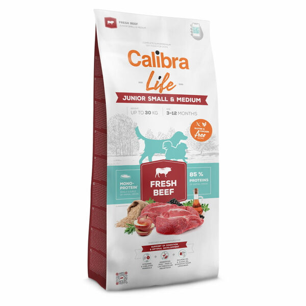 CALIBRA Life Fresh Beef Junior Small & Medium granule pro psy 1 ks, Hmotnost balení: 12 kg porovnat ceny