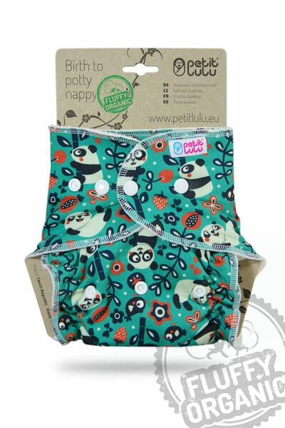 Petit Lulu - Kalhotkové pleny na patentky, Fluffy Organic - Mlsné pandy porovnat ceny