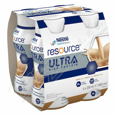 RESOURCE ULTRA HIGH PROTEIN KÁVOVÁ PŘÍCHUŤ perorální roztok 4X200ML porovnat ceny