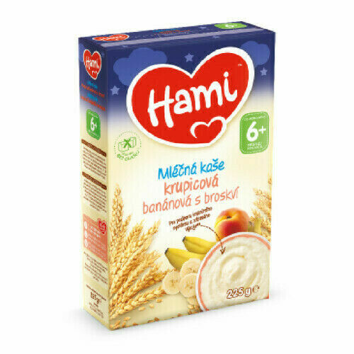 Hami Kaše na dobrou noc krupicová banán s broskví mléčná 210g 6M porovnat ceny