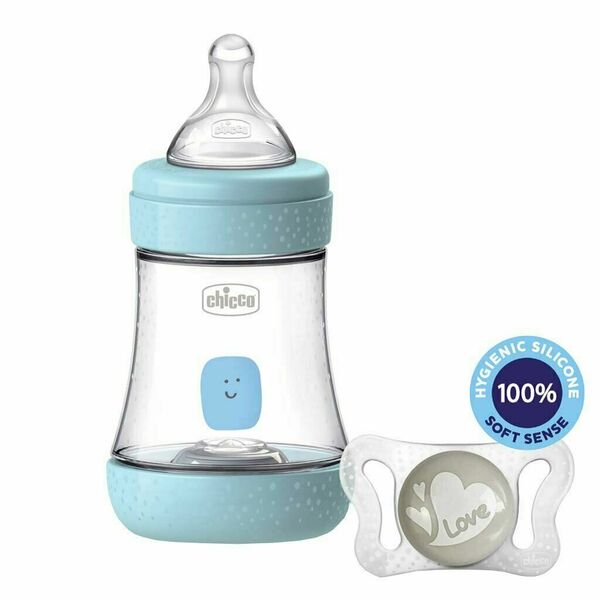 Chicco Láhev kojenecká Perfect 5 silikon kluk 150ml + vzorek Šidítko Physio Micro 0-2m porovnat ceny