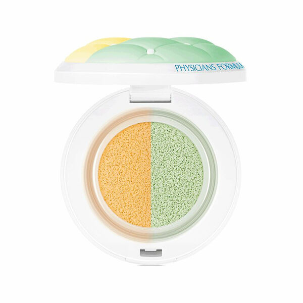 Physicians Formula Mineral Wear Talc-Free Minerální cushion korektor + báze 2v1 barva žlutá/zelená porovnat ceny