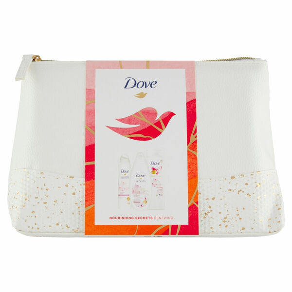 DOVE Dárkové balení Nourishing Secrets v kosmetické taštičce sprchový gel, tělové mléko, antiperspirant 250 ml + 250 ml + 150 ml porovnat ceny