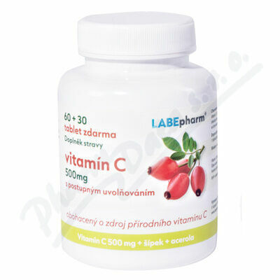 Labe Pharm Vitamín C 500mg+šípek+acerola Tbl.90 porovnat ceny
