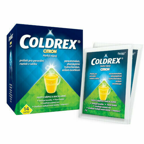 COLDREX HORKÝ NÁPOJ CITRON 750MG/10MG/60MG perorální prášek pro roztok v sáčku 14 I porovnat ceny