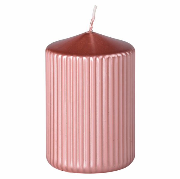 Z-TRADE Svíčka rýhovaná válec 65 x 100 mm Rosegold metalik 1 kus porovnat ceny