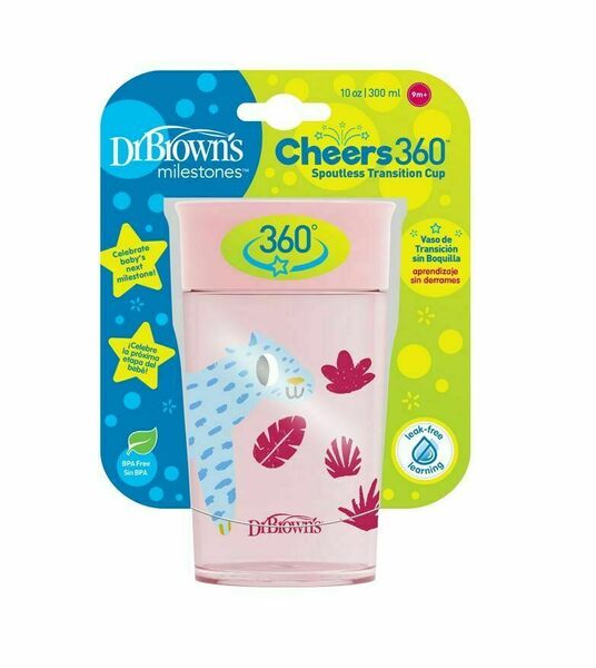 Dr.Browns Hrnek Cheers360 Jungle 9m+ 300 ml 1 ks růžový porovnat ceny
