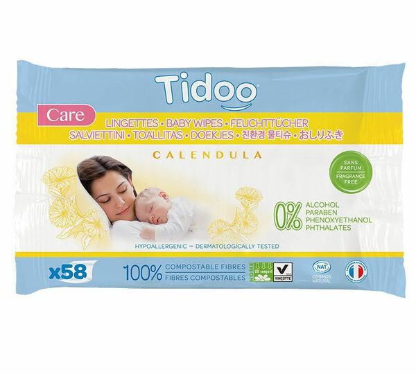 Tidoo Care BIO Jemné vhlčené ubrousky neparfemované 58 ks porovnat ceny