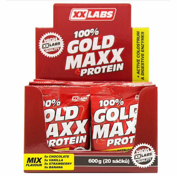 XXLABS 100% Gold maxx protein mix příchutí sáčky 20 x 30 g porovnat ceny