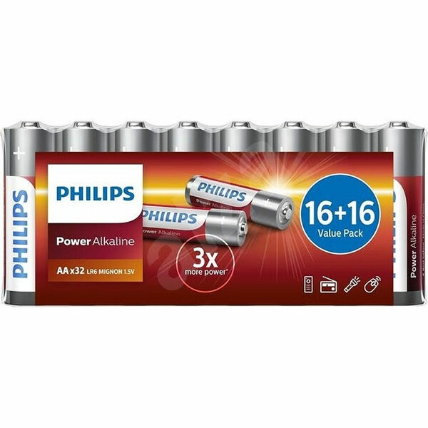 PHILIPS LR6P32FV/10 Power Alkaline tužkové baterie 32 kusů porovnat ceny