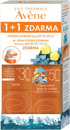 AVÈNE Spray SPF 30 200ml + Spray SPF 50+ pro děti 200ml porovnat ceny