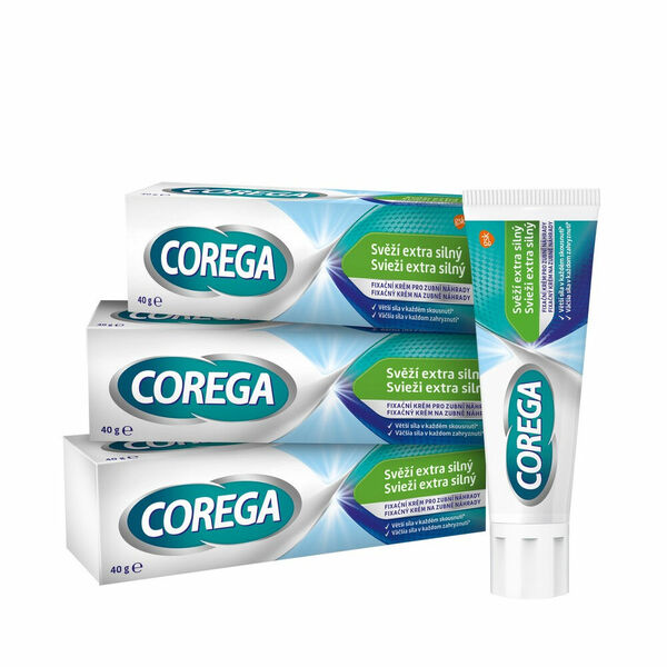 COREGA Fixační extra silný krém svěží dech 3 kusy 40 g porovnat ceny