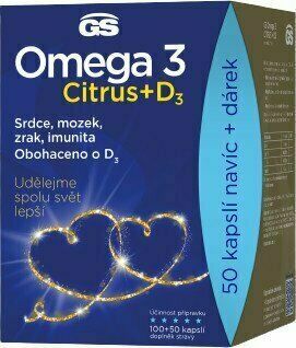 GS Omega 3 Citrus + D + dárkové balení 2022 150 kapslí porovnat ceny