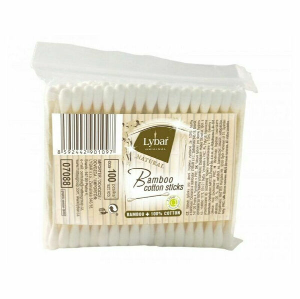 LYBAR Natural bamboo vatové tyčinky v sáčku 100 kusů porovnat ceny