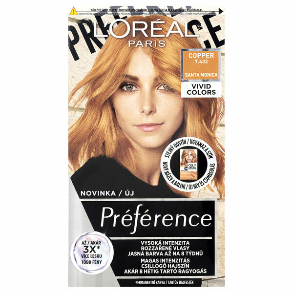L'Oréal Paris Préférence Vivid Colors permanentní barva na vlasy 7.432 Santa Monica 150 ml porovnat ceny