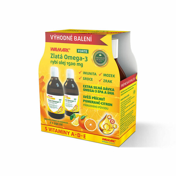 WALMARK Zlatá omega-3 rybí olej 1500 mg 2 x 250 ml VÝHODNÉ BALENÍ porovnat ceny