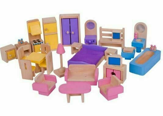 Bigjigs II. jakost Toys Dřevěný nábytek do domečku pro panenky 27 ks porovnat ceny