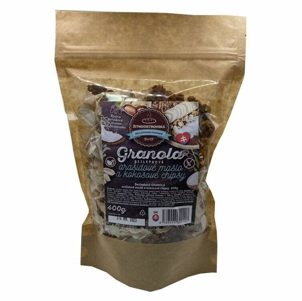 ŽITNOOSTROVSKÁ BEZLEPKOVÁ PEKÁRNA Granola arašídy-kokosové chipsy 400 g porovnat ceny