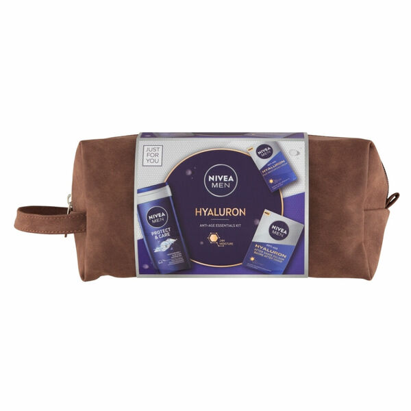 NIVEA Men Hyaluron Dárková sada - Balzám po holení Hyaluron 100 ml + Hydratační pleťový krém Hyaluron 50 ml + sprchový gel Protect 250 ml porovnat ceny