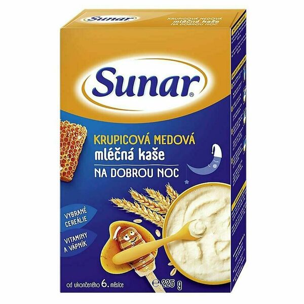 Sunar mléčná krupicová kaše na dobrou noc medová 225 g porovnat ceny