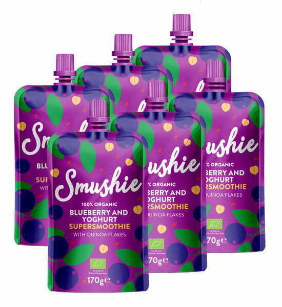 SALVEST Smushie BIO Ovocné smoothie s borůvkami, jogurtem a quinoou 6x170 g porovnat ceny