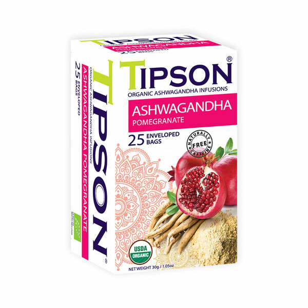 TIPSON Ashwagandha pomegranate bylinný čaj 25 sáčků BIO porovnat ceny
